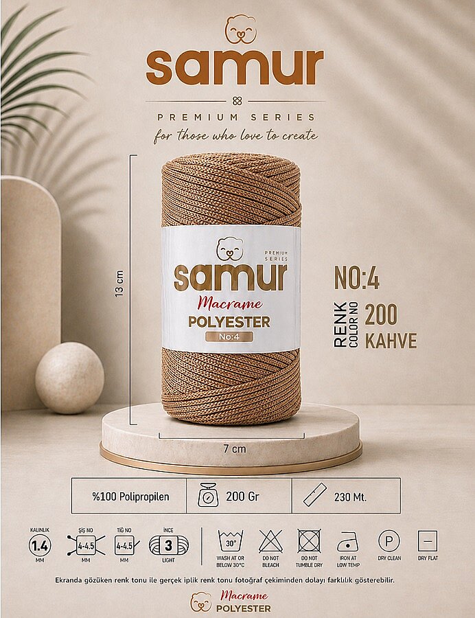 SAMUR,4 NO POLYESTER MAKROME 0200 KAHVE - 1