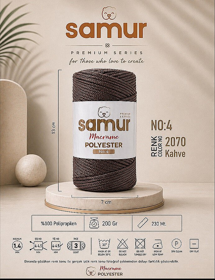 SAMUR,4 NO POLYESTER MAKROME 2070 KAHVE - 1
