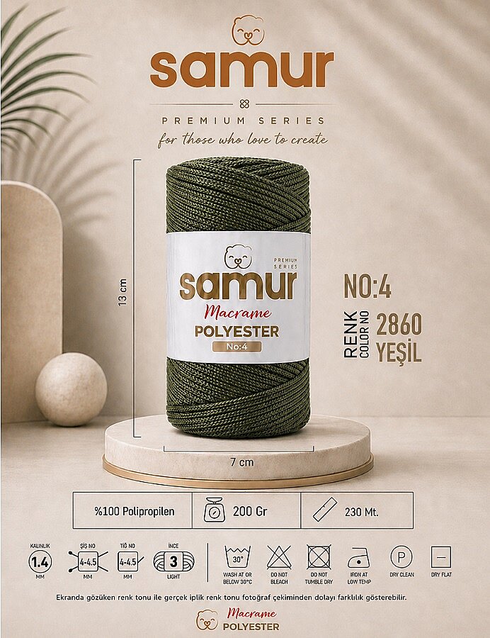 SAMUR,4 NO POLYESTER MAKROME 2860 YEŞİL - SAMUR