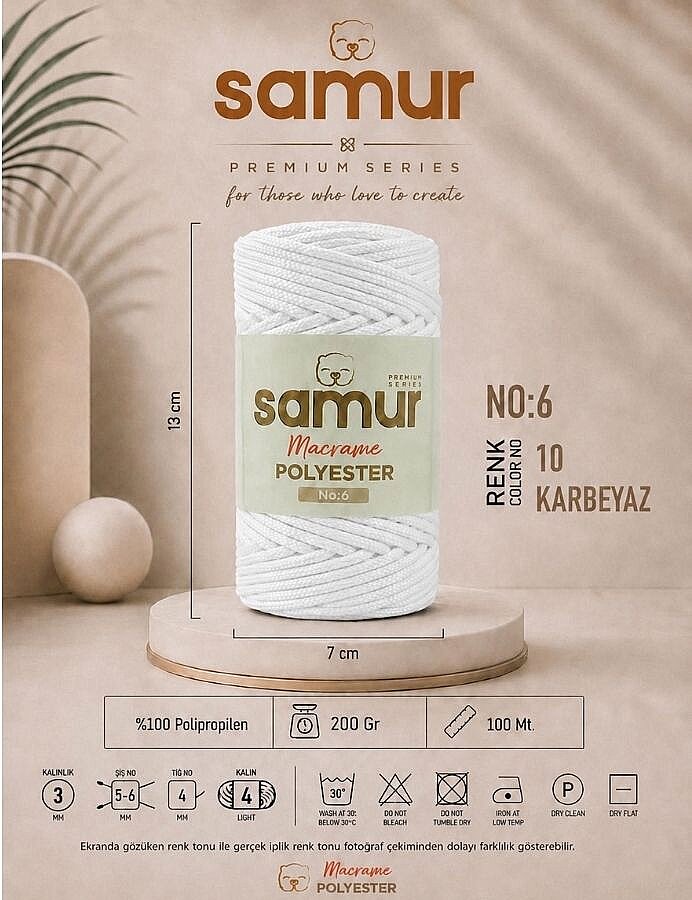 SAMUR,6 NO POLYESTER MAKROME 0010 KARBEYAZ - SAMUR