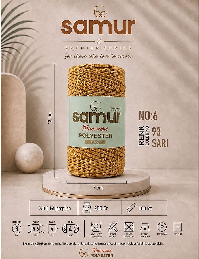 SAMUR,6 NO POLYESTER MAKROME 0093 SARI - SAMUR