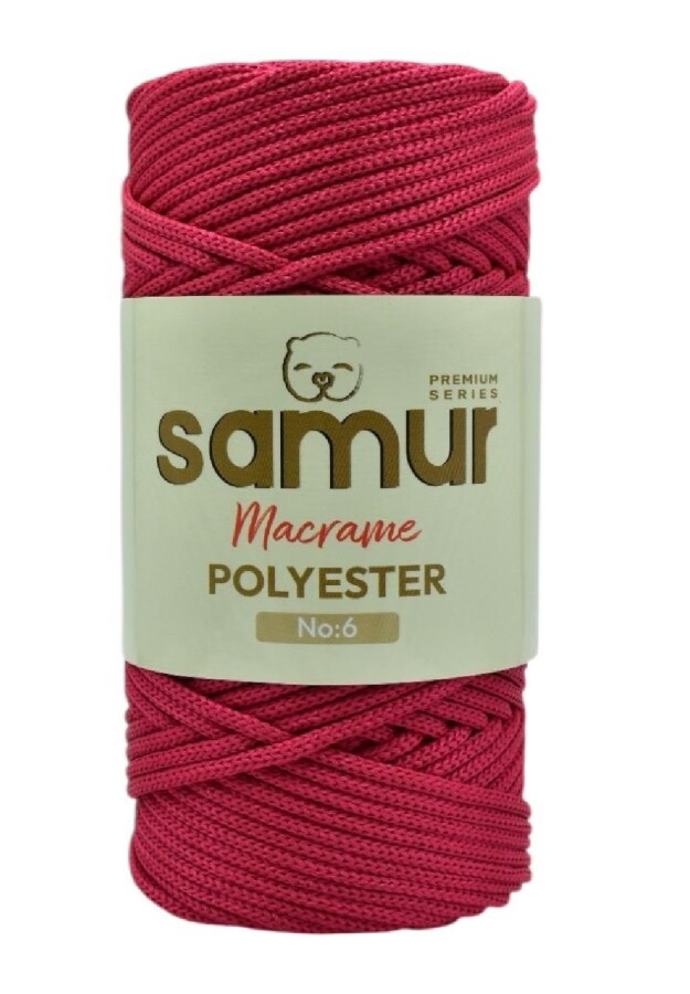 SAMUR,6 NO POLYESTER MAKROME 1845 KOYU KIRMIZI - SAMUR