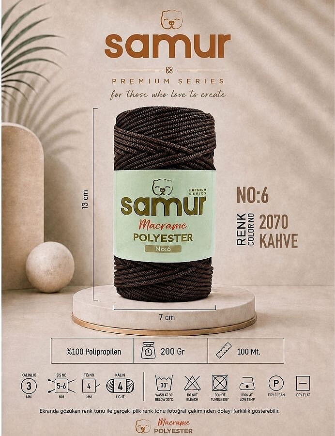 SAMUR,6 NO POLYESTER MAKROME 2070 KAHVE - SAMUR
