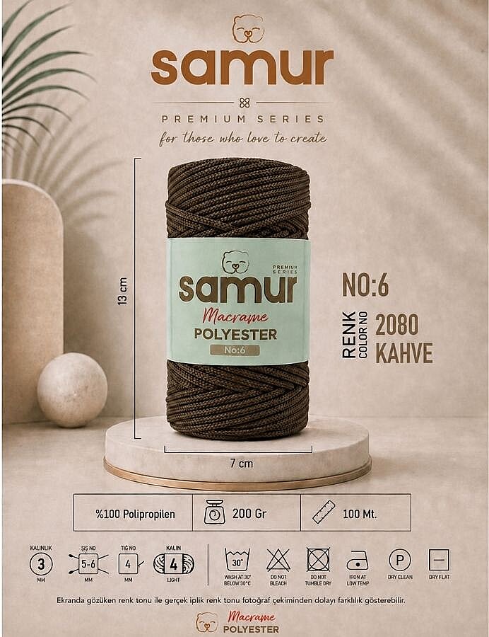 SAMUR,6 NO POLYESTER MAKROME 2080 KAHVE - SAMUR