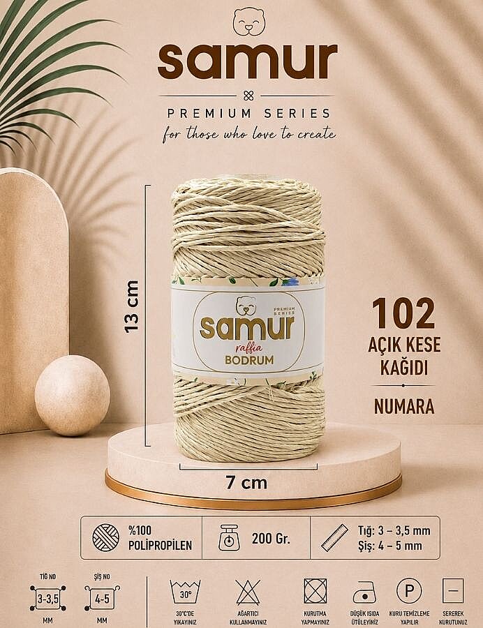 SAMUR,BODRUM RAFFİA 102 AÇIK KESE KAĞIDI - SAMUR