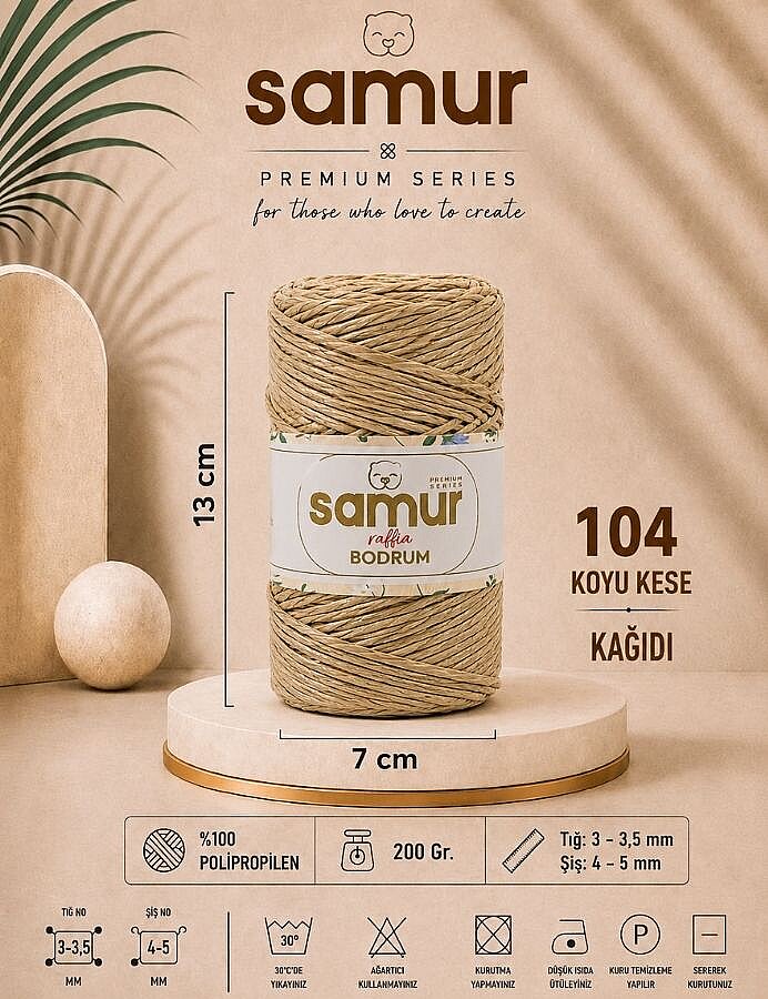 SAMUR,BODRUM RAFFİA 104 KOYU KESE KAĞIDI - SAMUR