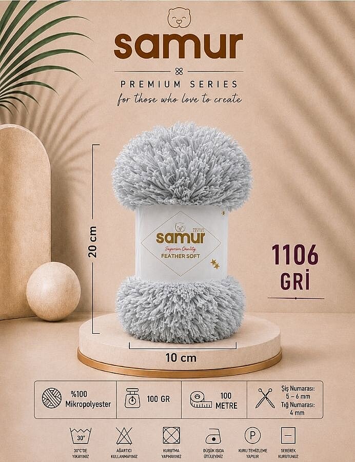SAMUR,FEATHER SOFT 1106 GRİ - SAMUR