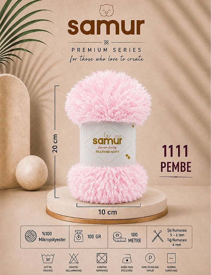 SAMUR,FEATHER SOFT 1111 PEMBE - SAMUR