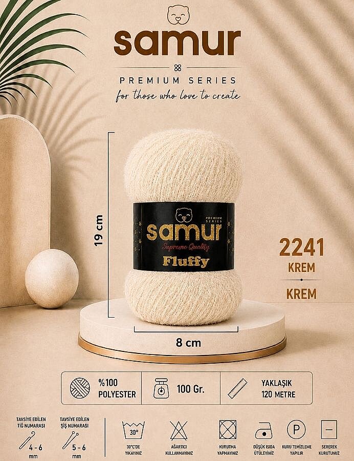 SAMUR,FLUFFY 2241 KREM - SAMUR