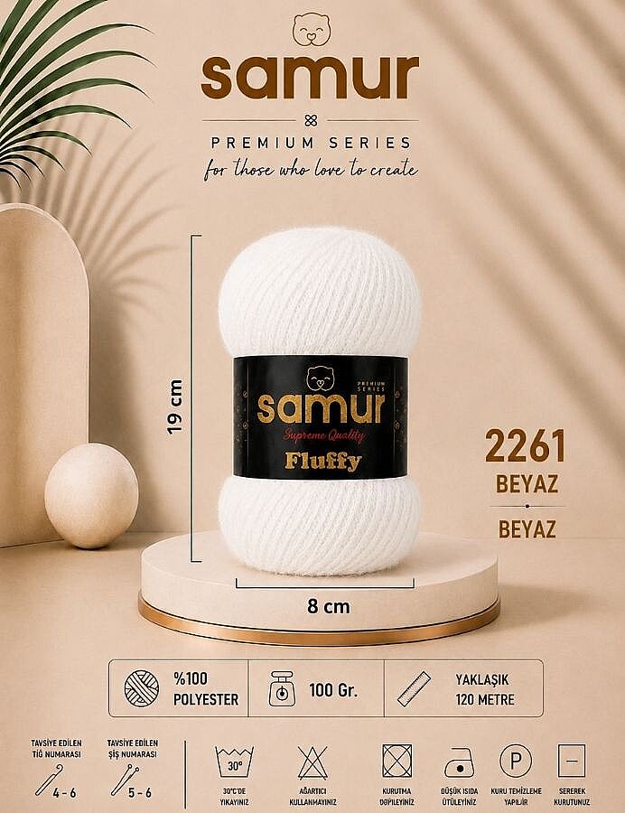 SAMUR,FLUFFY 2261 BEYAZ - SAMUR
