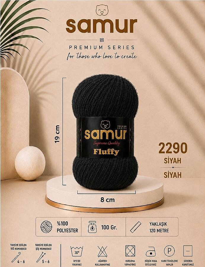 SAMUR,FLUFFY 2290 SİYAH - SAMUR