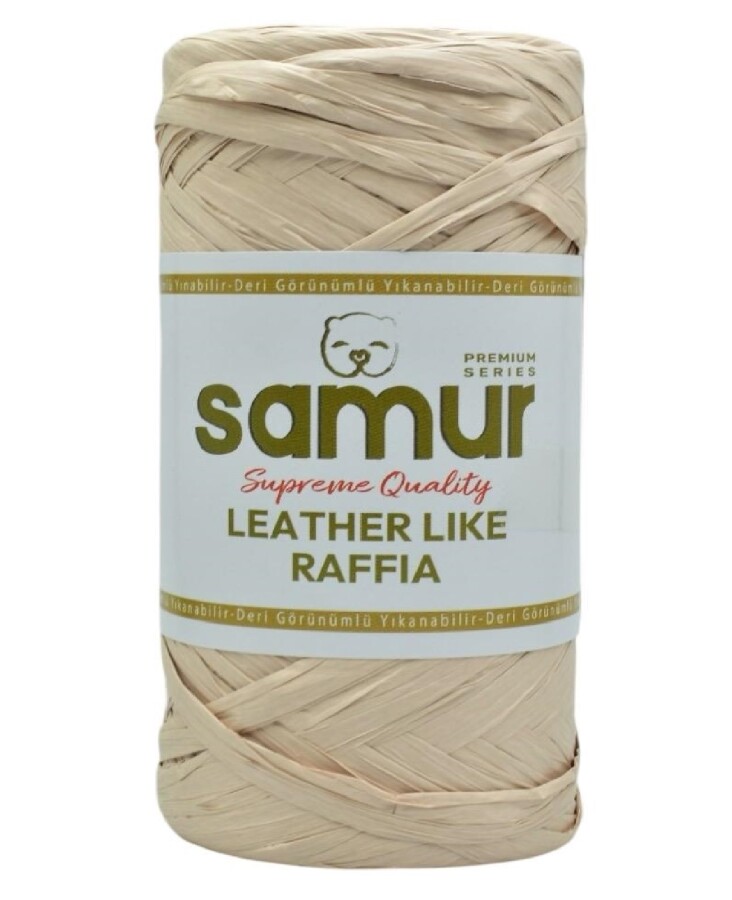 SAMUR,LEATHER LİKE RAFFİA 01 EKRU - SAMUR