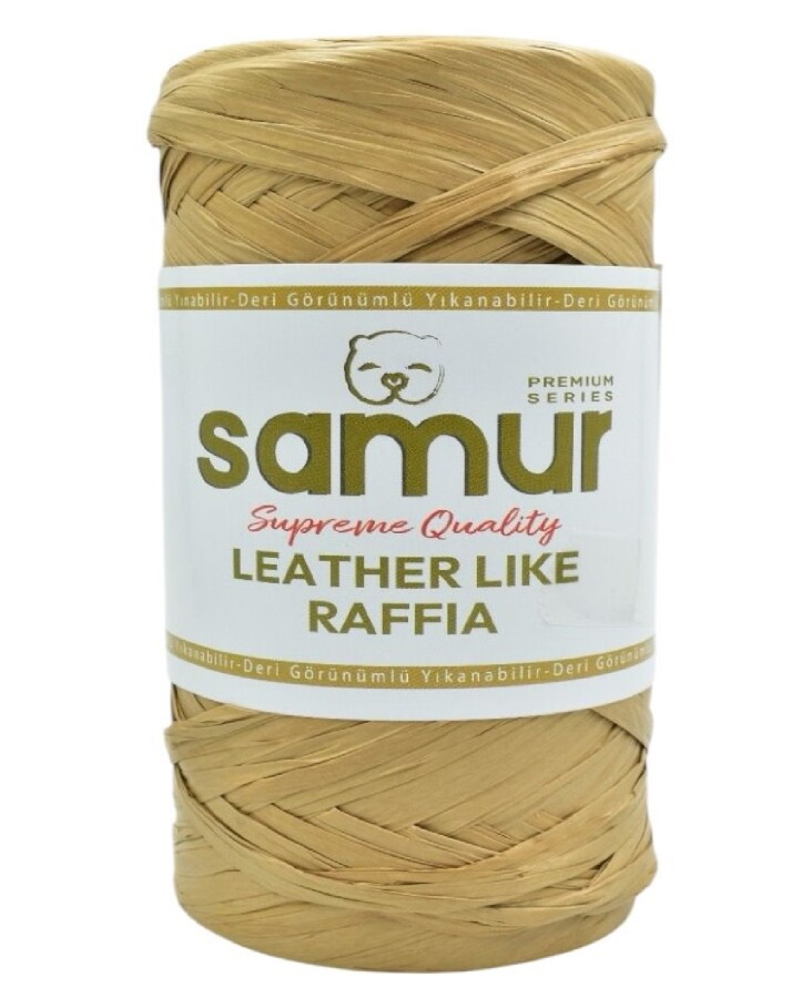 SAMUR,LEATHER LİKE RAFFİA 02 AÇIK BEJ - SAMUR