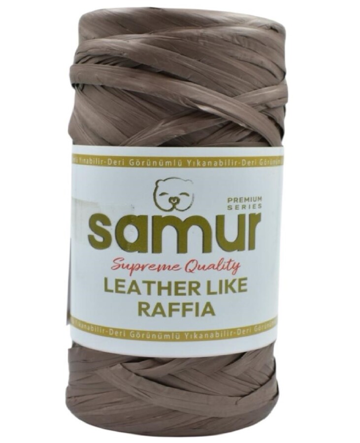 SAMUR,LEATHER LİKE RAFFİA 04 KOYU VİZON - SAMUR