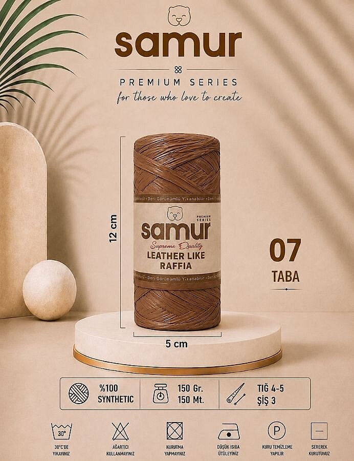 SAMUR,LEATHER LİKE RAFFİA 07 TABA - SAMUR