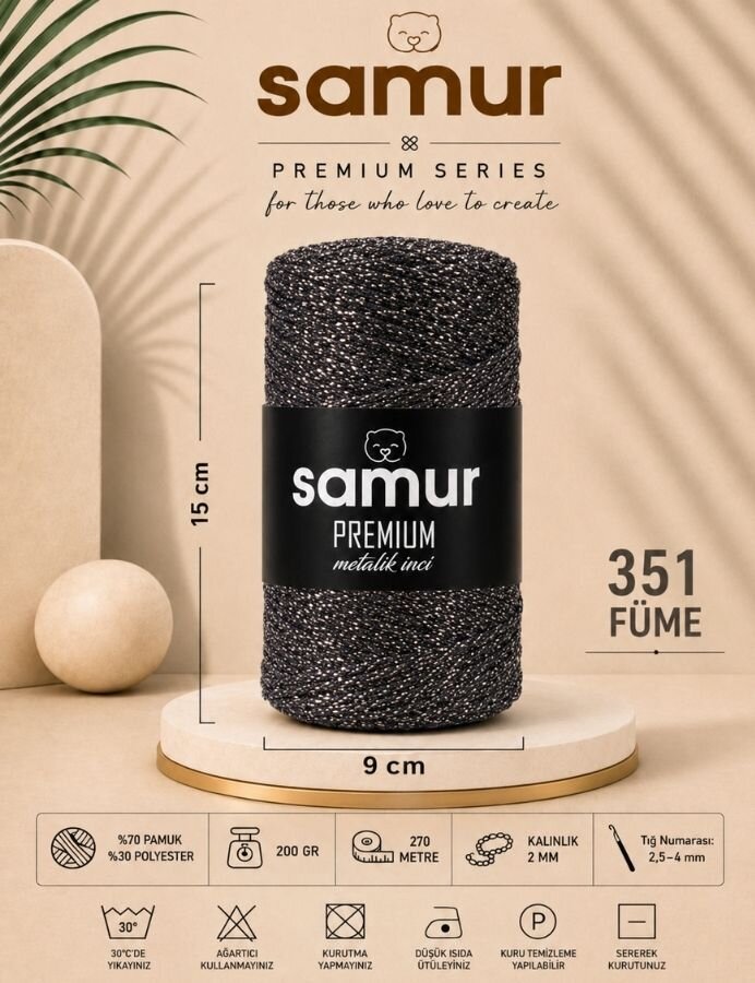 SAMUR,İNCİ METALİK COTTON 351 - 