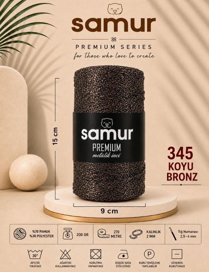 SAMUR,İNCİ METALİK COTTON 345 - 