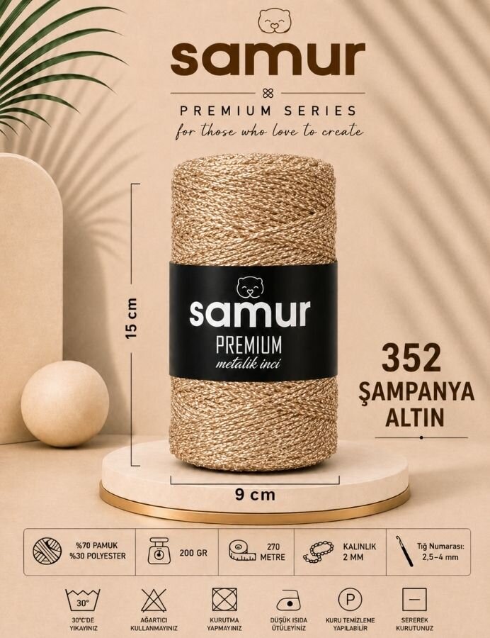 SAMUR,İNCİ METALİK COTTON 352 - 