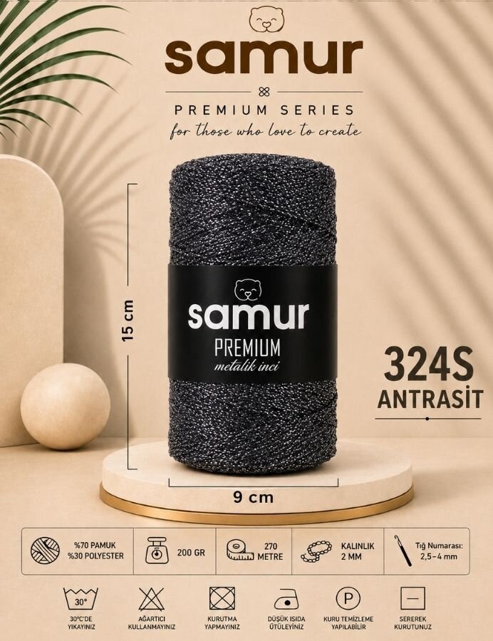 SAMUR,İNCİ METALİK COTTON 324S - 
