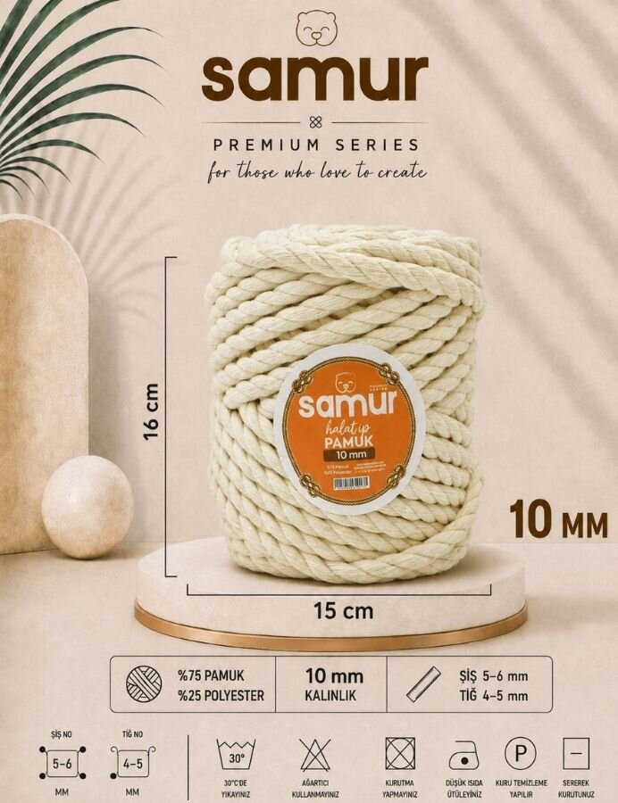 SAMUR,PAMUK HALAT İP 10 MM - SAMUR