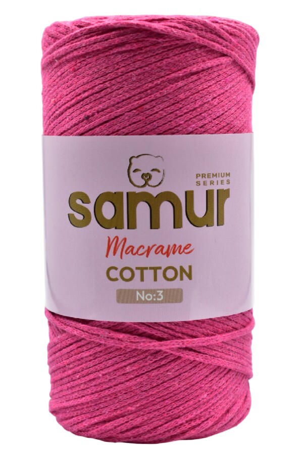 SAMUR,PAMUK MAKROME A15 KOYU PEMBE - SAMUR