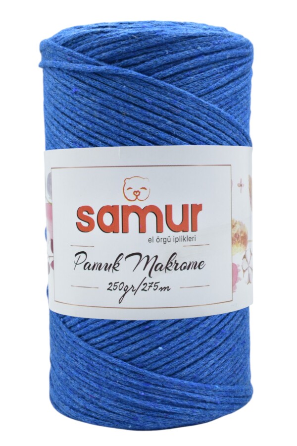 SAMUR,PAMUK MAKROME A21 SAKS MAVİ - SAMUR