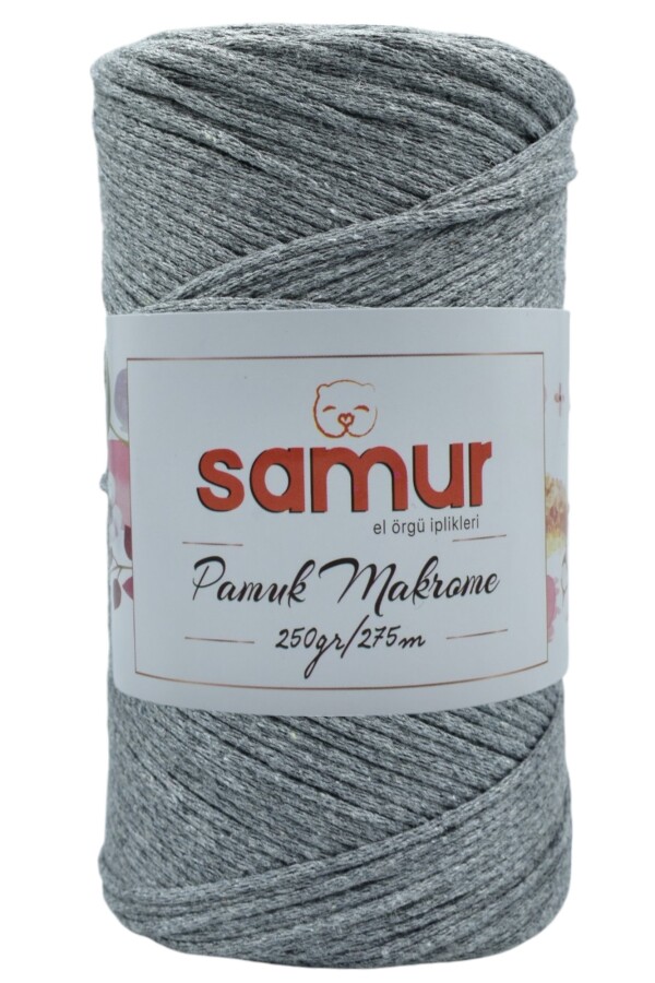 SAMUR,PAMUK MAKROME A28 ORTA GRİ - SAMUR