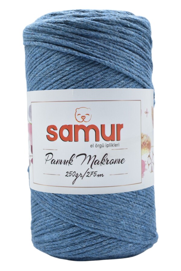 SAMUR,PAMUK MAKROME A53 DENİM MAVİ - SAMUR