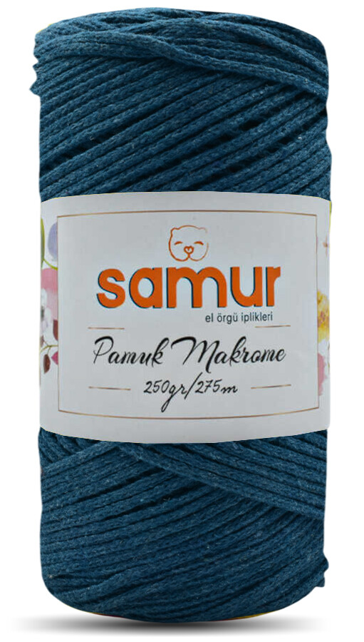 samur,pamuk makrome s02 petrol mavi - SAMUR