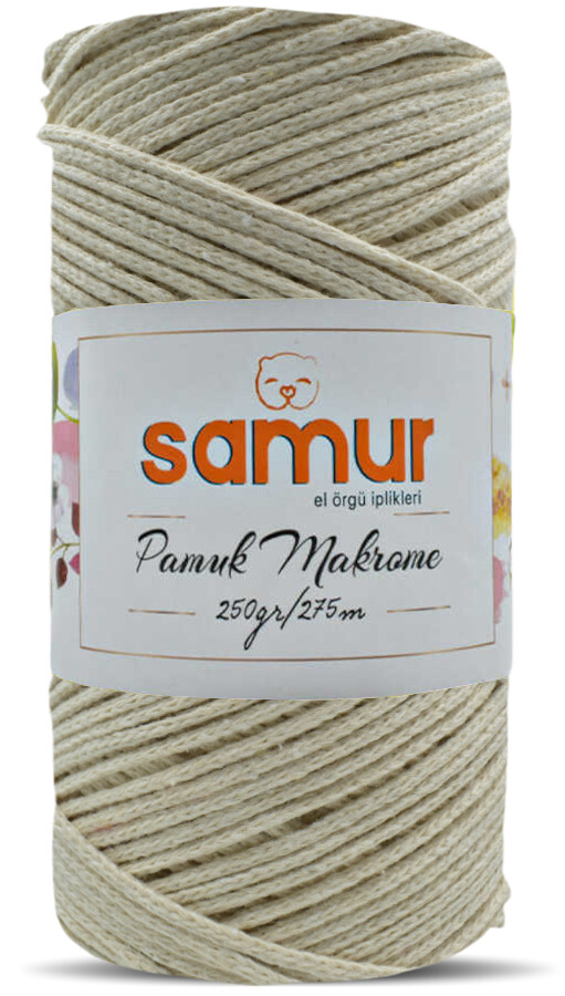 samur,pamuk makrome s27 koyu ekru - SAMUR