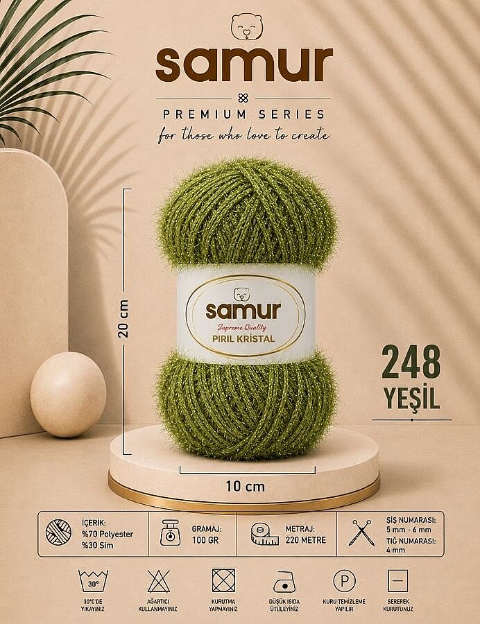 SAMUR,PIRIL KRİSTAL 248 YEŞİL - SAMUR