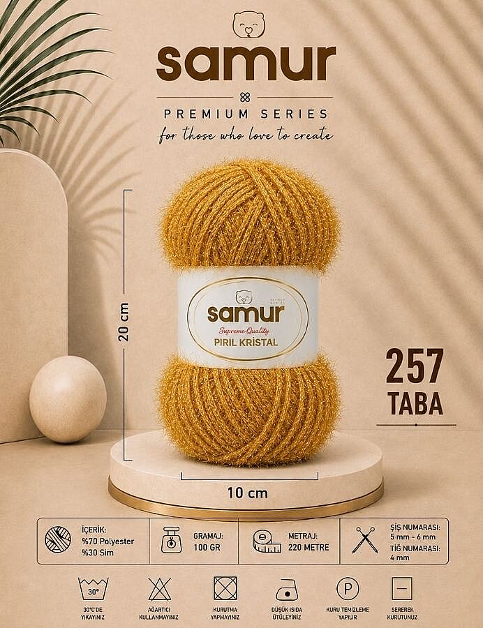 SAMUR,PIRIL KRİSTAL 257 HARDAL - SAMUR