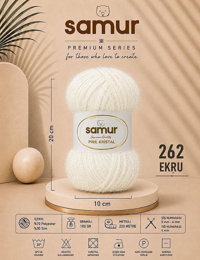 SAMUR,PIRIL KRİSTAL 262 EKRU - SAMUR
