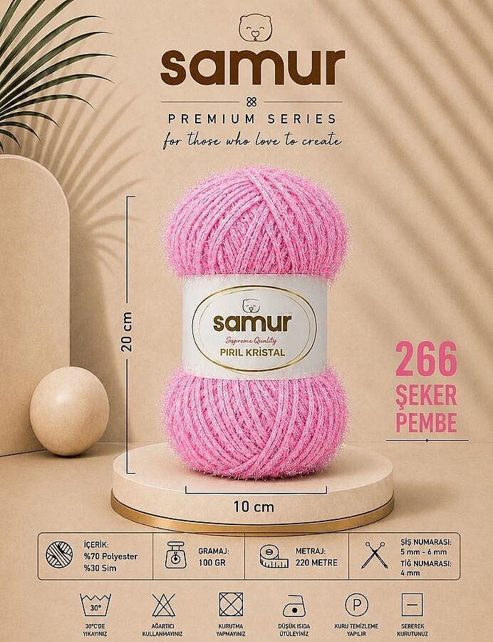 SAMUR,PIRIL KRİSTAL 266 ŞEKER PEMBE - SAMUR