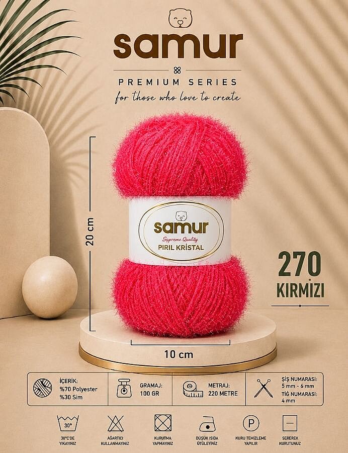 SAMUR,PIRIL KRİSTAL 270 ŞEKER PEMBE - SAMUR