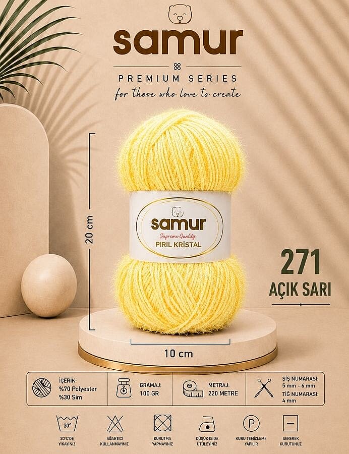 SAMUR,PIRIL KRİSTAL 271 AÇIK SARI - SAMUR