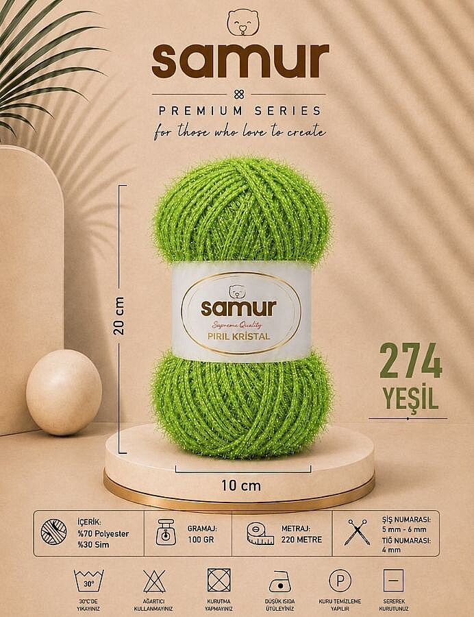 SAMUR,PIRIL KRİSTAL 274 YEŞİL - SAMUR