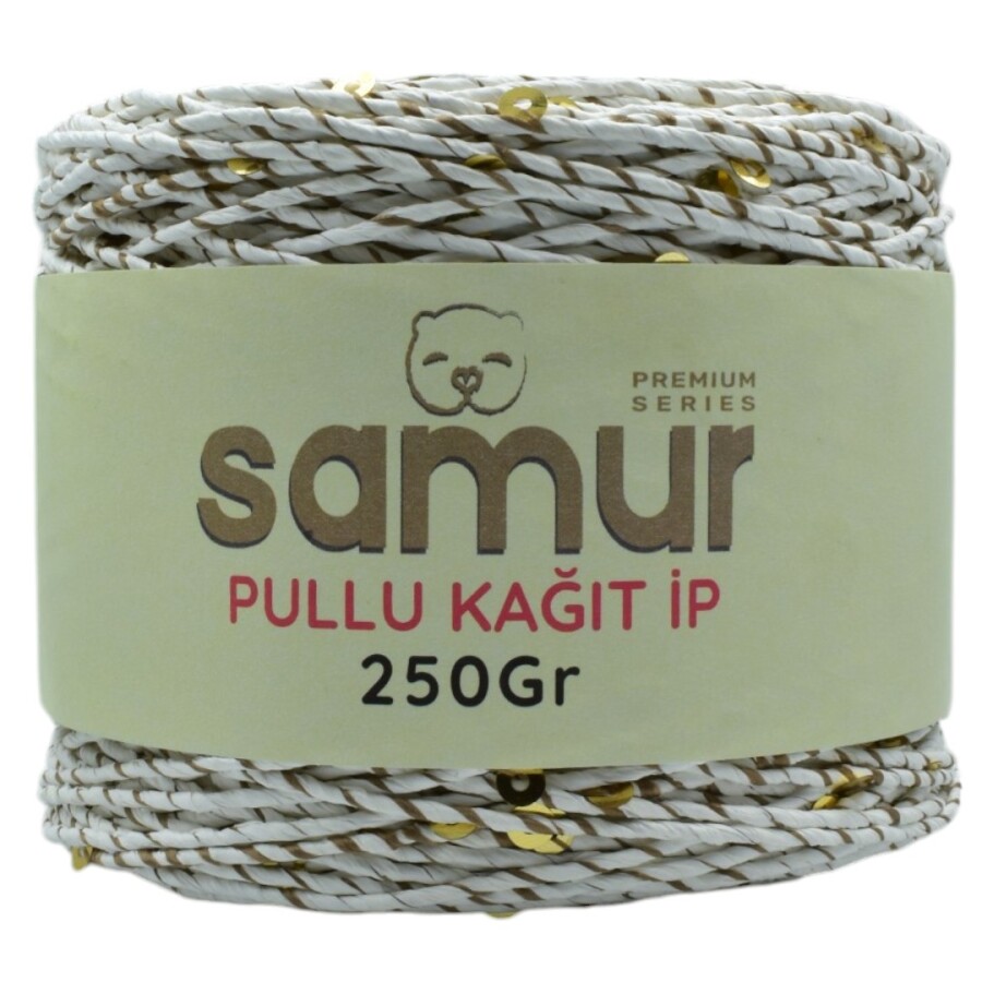 SAMUR,PULLU KAĞIT İP EBRULİ BEYAZ - SAMUR