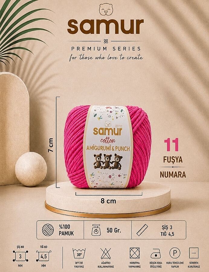 SAMUR,PANÇ & AMİGURUMİ 11 FUŞYA - SAMUR