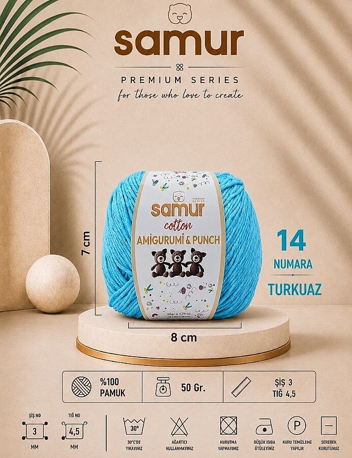 SAMUR,PANÇ & AMİGURUMİ 14 TURKUAZ - SAMUR