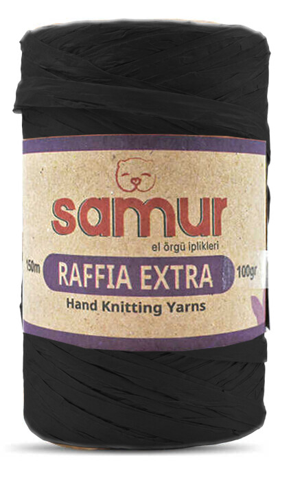 SAMUR,RAFFİA EXTRA SİYAH - SAMUR
