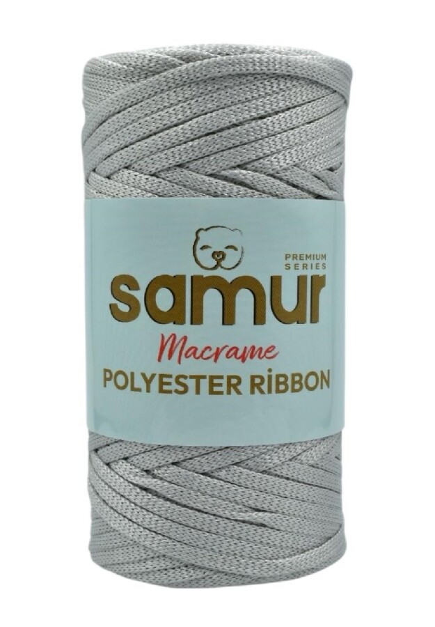 SAMUR,RİBBON POLYESTER MAKROME 0034 GRİ - SAMUR