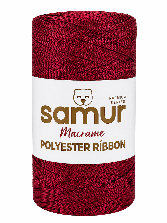 SAMUR,RİBBON POLYESTER MAKROME 0105 KIRMIZI - SAMUR