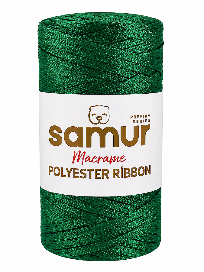 SAMUR,RİBBON POLYESTER MAKROME 0172 YEŞİL - SAMUR