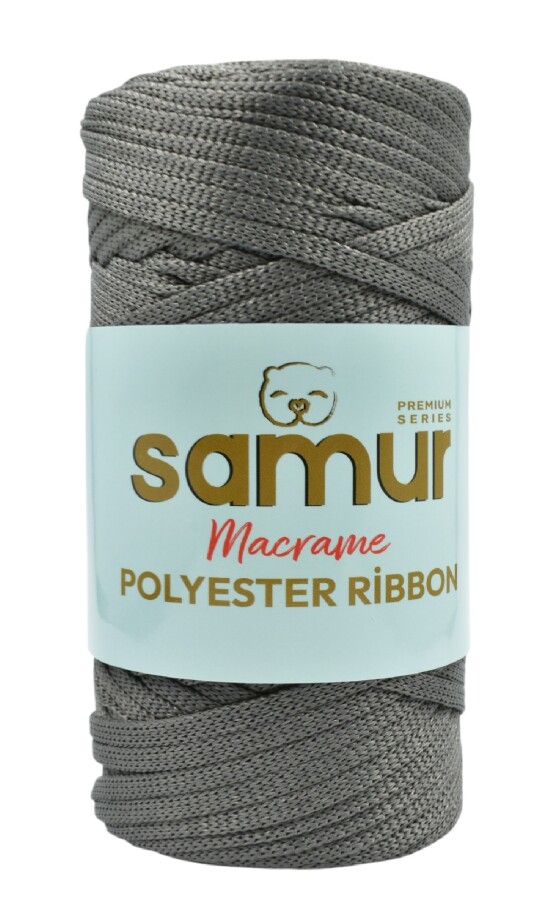 SAMUR,RİBBON POLYESTER MAKROME 0420 GRİ - SAMUR