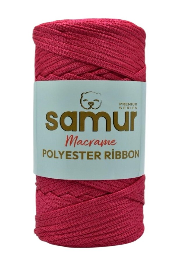 SAMUR,RİBBON POLYESTER MAKROME 1845 KOYU KIRMIZI - SAMUR