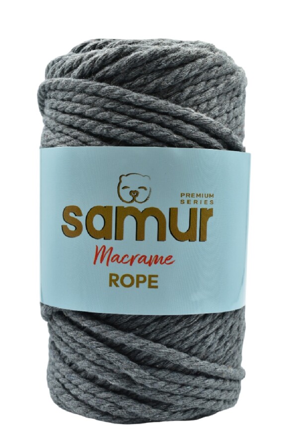 SAMUR,ROPE 3 BÜKÜM MAKROME 06 KOYU GRİ - SAMUR