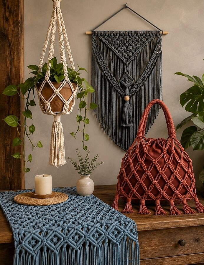SAMUR,ROPE 3 BÜKÜM MAKROME 16 SAKS MAVİ - 3