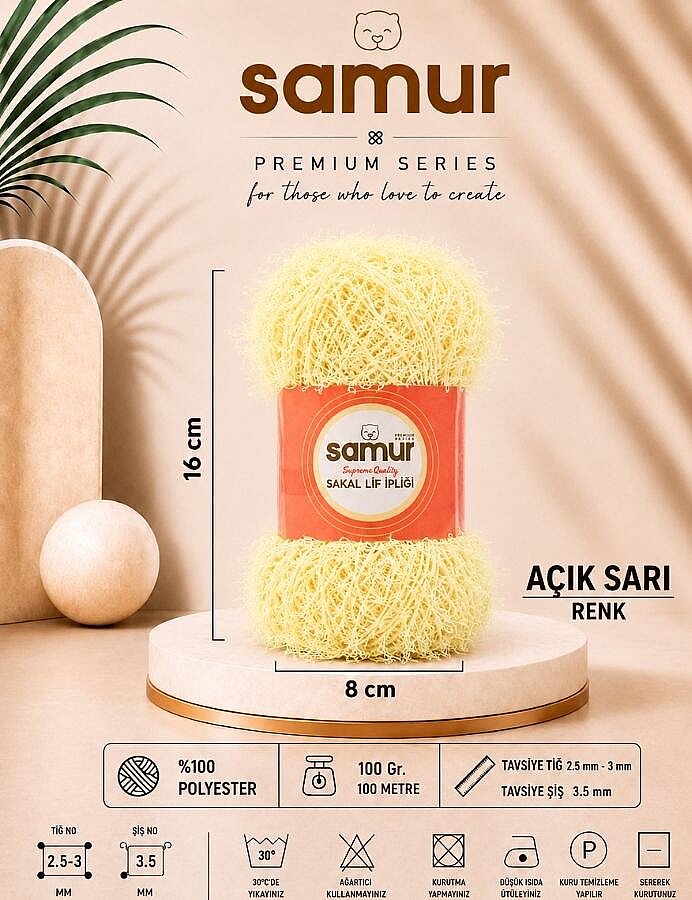 SAMUR,SERT LİF İPİ 402 AÇIK SARI - SAMUR