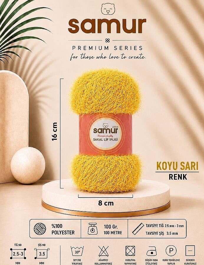 SAMUR,SERT LİF İPİ 404 KOYU SARI - SAMUR